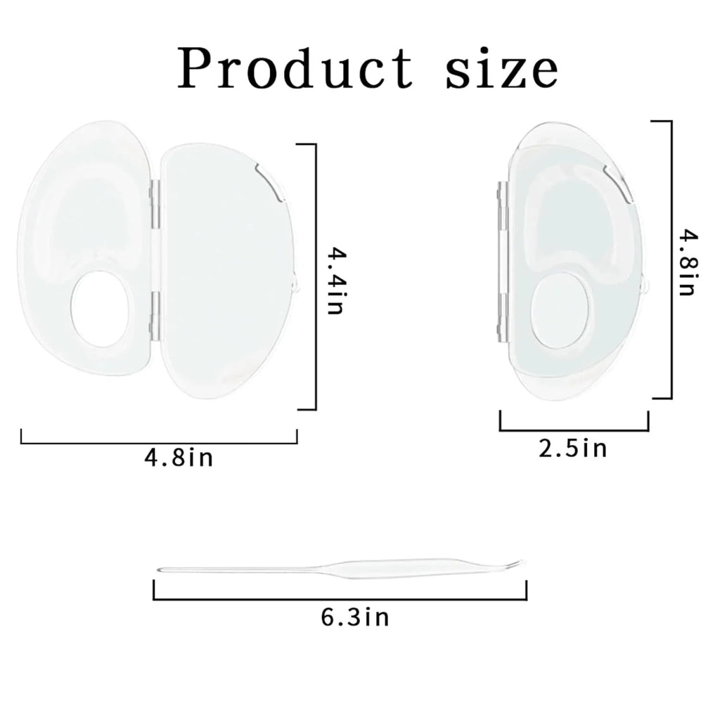Transparent acrylic makeup mixing palette with groove and colour test areas for foundation and nail polish
