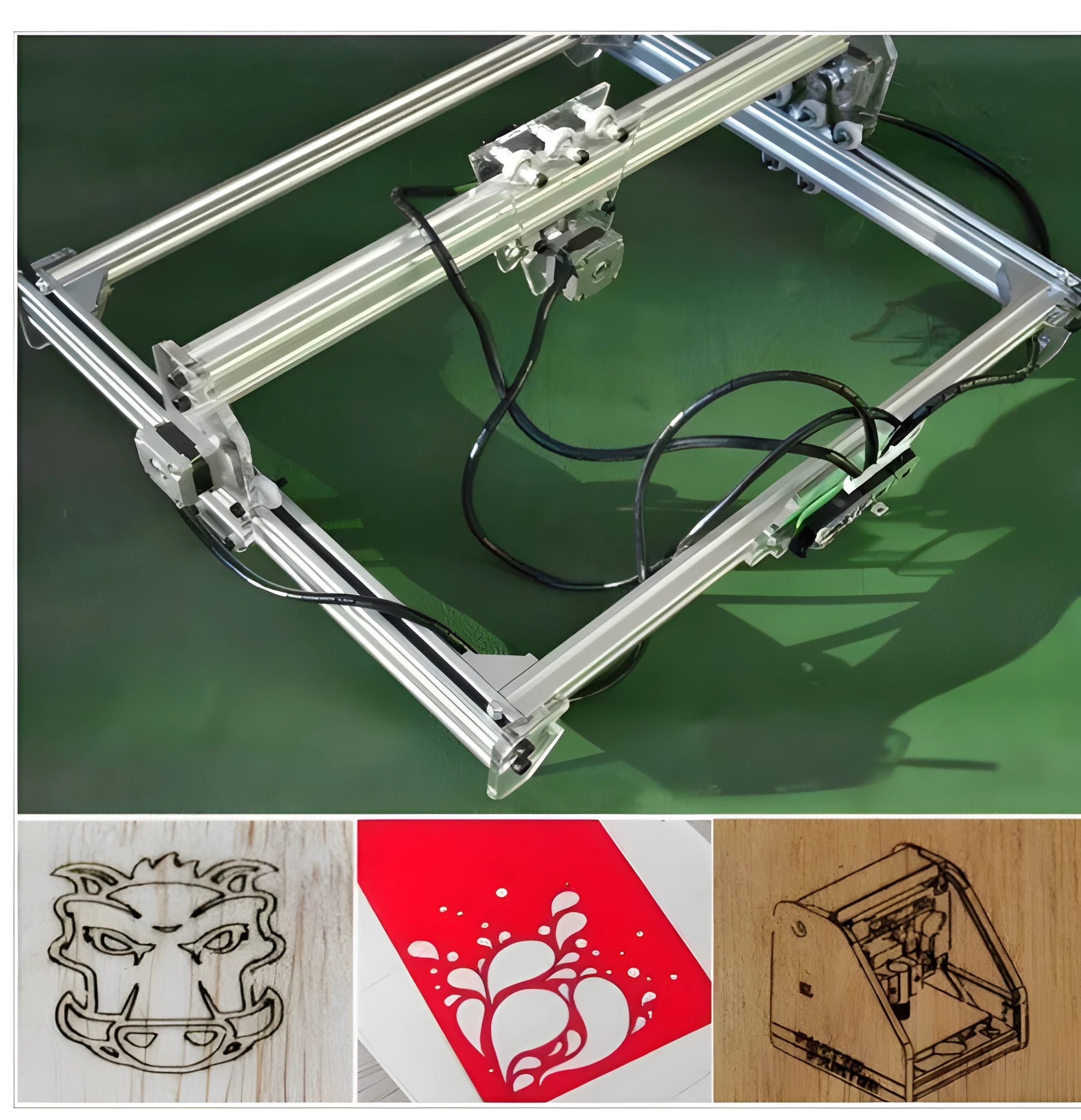 Miniature laser engraving machine with 3000mW power output and 400×300mm base plate