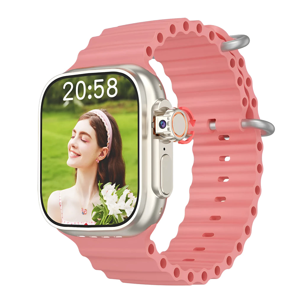 Electronic youth smart watch with step counter and waterproof design, available in black, gold, pink, silver white