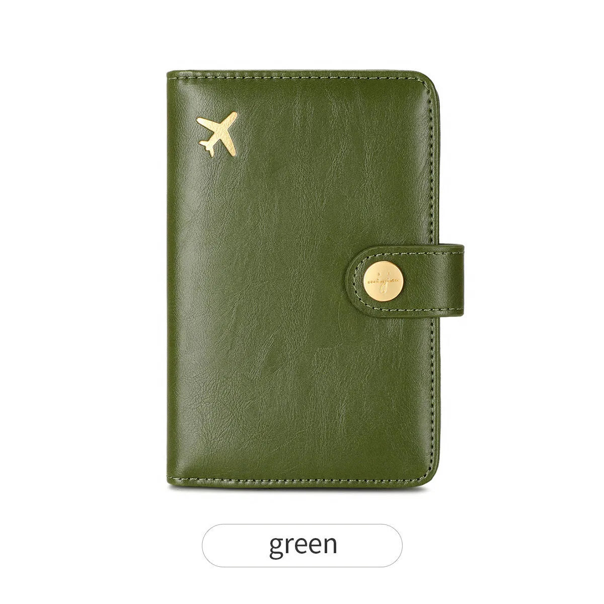 PU passport holder wallet with sewing line detail in multiple colour options showing document storage compartments