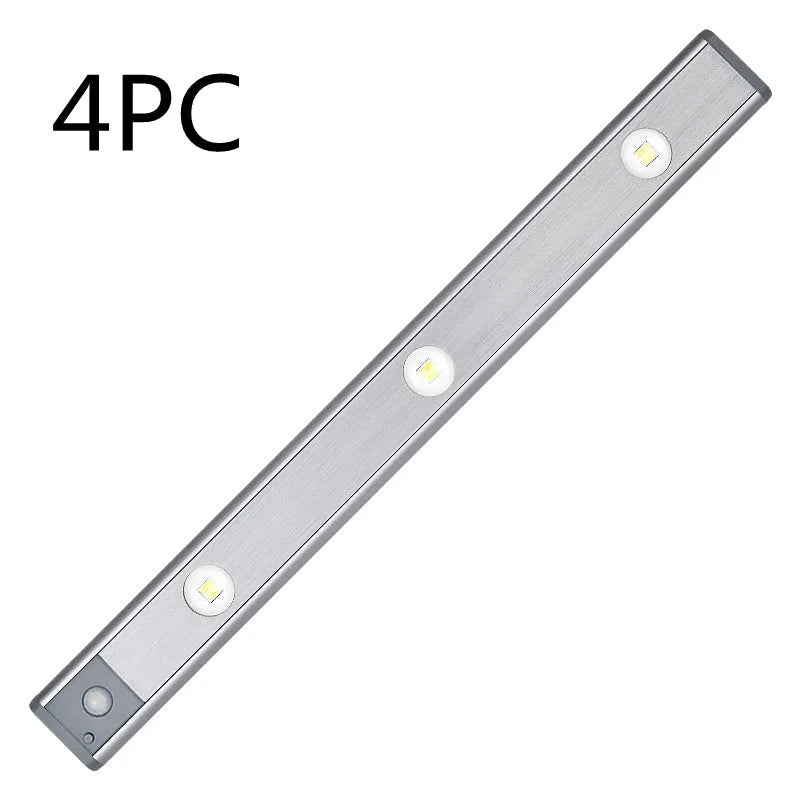 Rechargeable motion sensor lamp with aluminium body and magnetic mount for under-cabinet use, three colour temperature LED