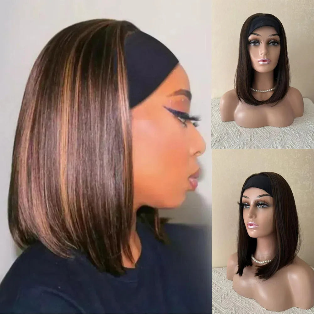 Lady's brown lace wig with inner layer gradient and middle part