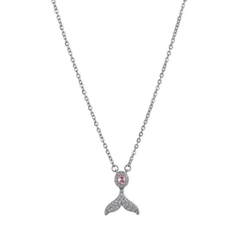Women's sterling silver necklace with a choice of fishtail or angel wing pendant on an O-ring chain.