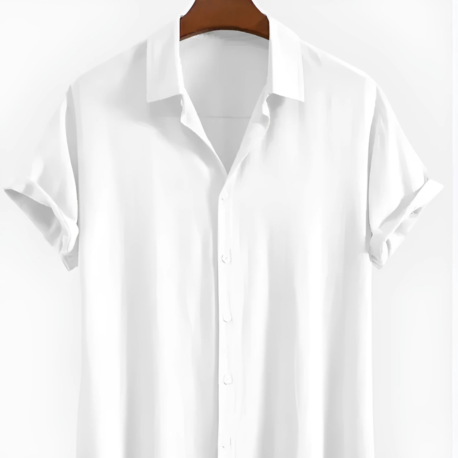 Men's loose beachwear cardigan in cotton linen blend, short sleeve summer shirt in solid colour