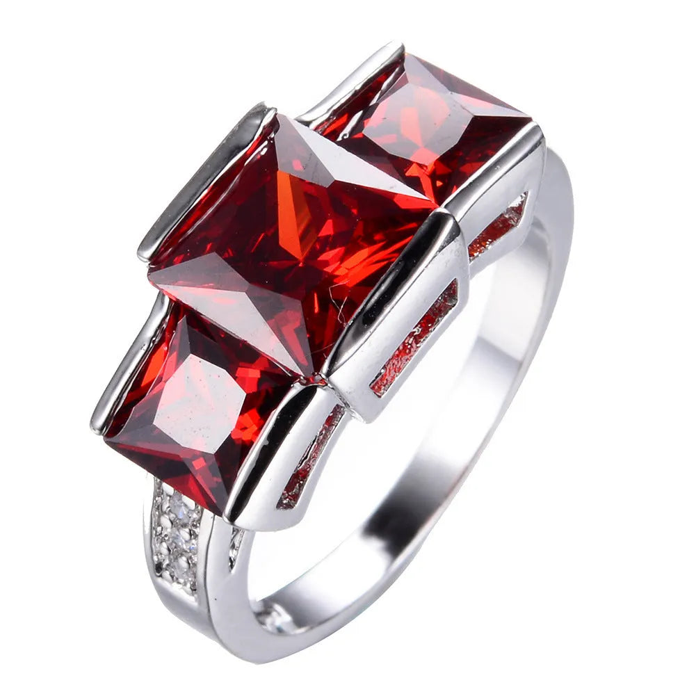 Women's copper electroplated colourful ring in geometric rainbow metal design, multiple colour options