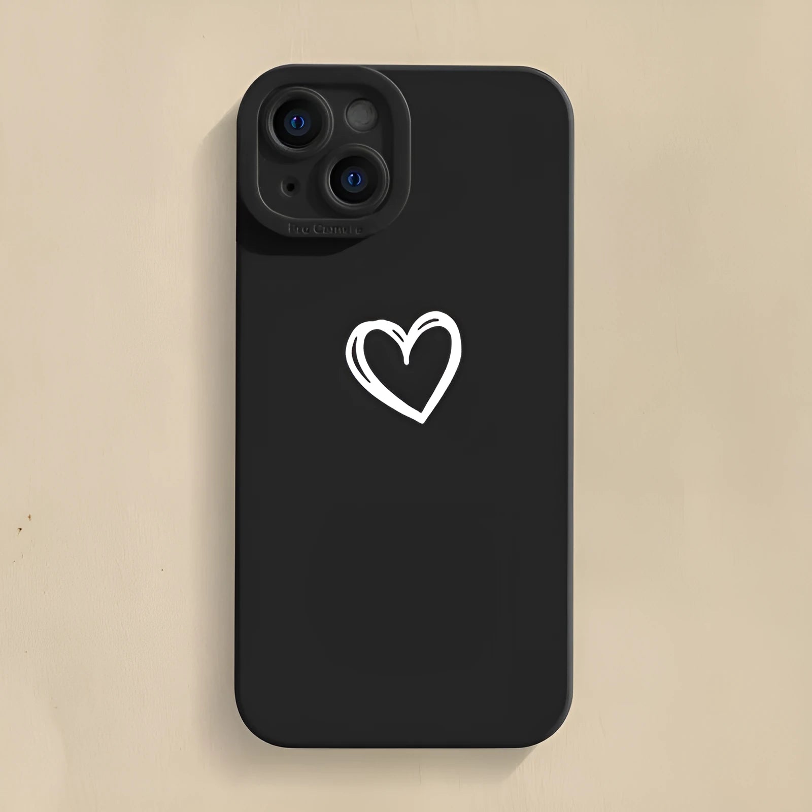 Soft silicone phone case for iPhone, Cat's Eye black with simple-love pattern