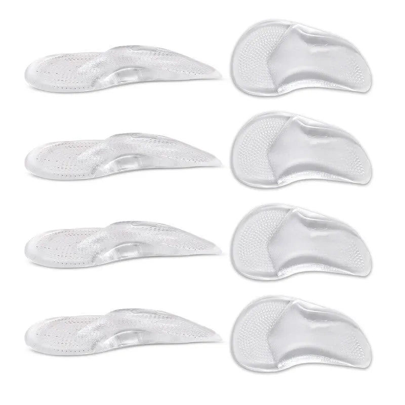 Transparent gel orthopedic insole with arch support for flat foot and pes cavus correction, adult size S or L