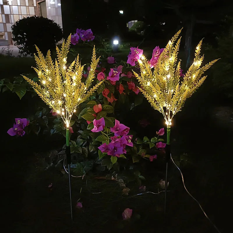 74cm solar powered garden light with flower-shaped design and IP55 waterproof rating for outdoor use