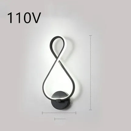 Nordic minimalist LED wall lamp in black or white with silicone shade for bedroom bedside lighting