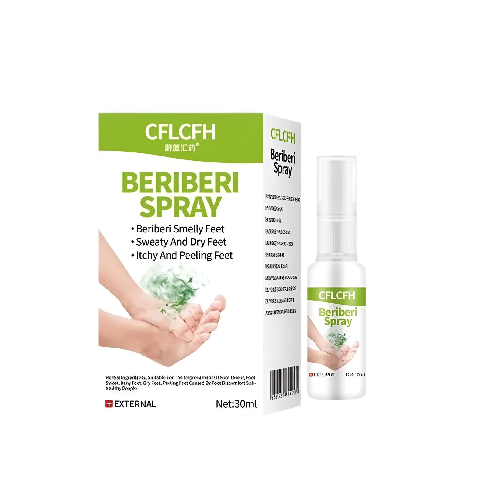 30ml English Foot Odor Spray bottle for treatment of foot odour and fungal infections