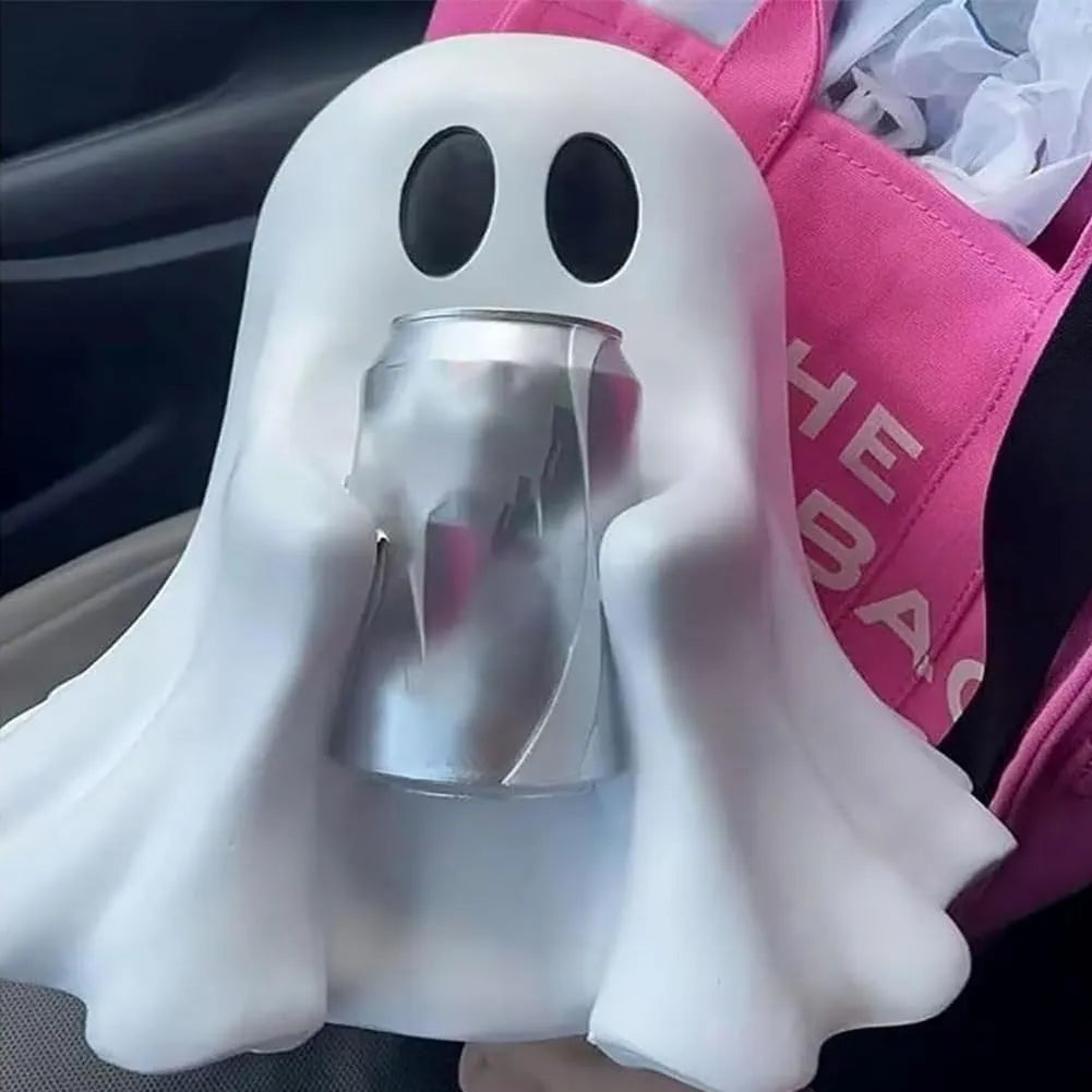 Funny ghost drink holder decoration in plastic resin, 15cm or 20cm sizes, Halloween style