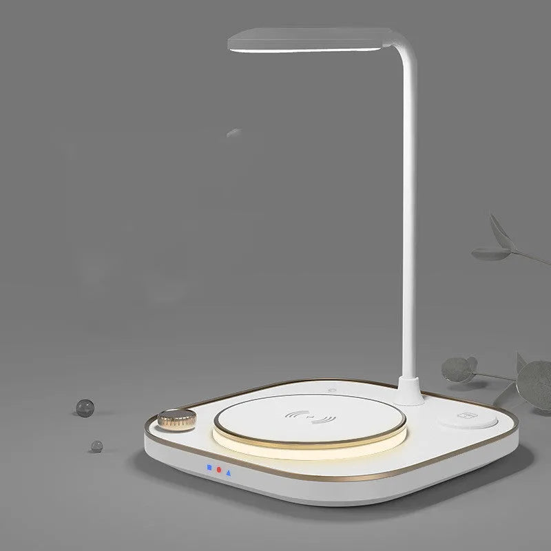 Alpharan wireless magnetic charger with desk lamp 15W fast charging three-in-one charging station black