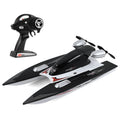 Black plastic high-speed 2.4G remote control toy boat with handle remote and spare propellers