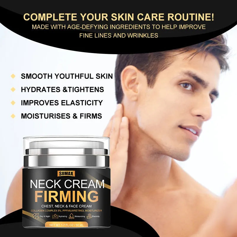 Men's Push Body Care Neck Cream 50ml bottle for universal skin type daily neck care