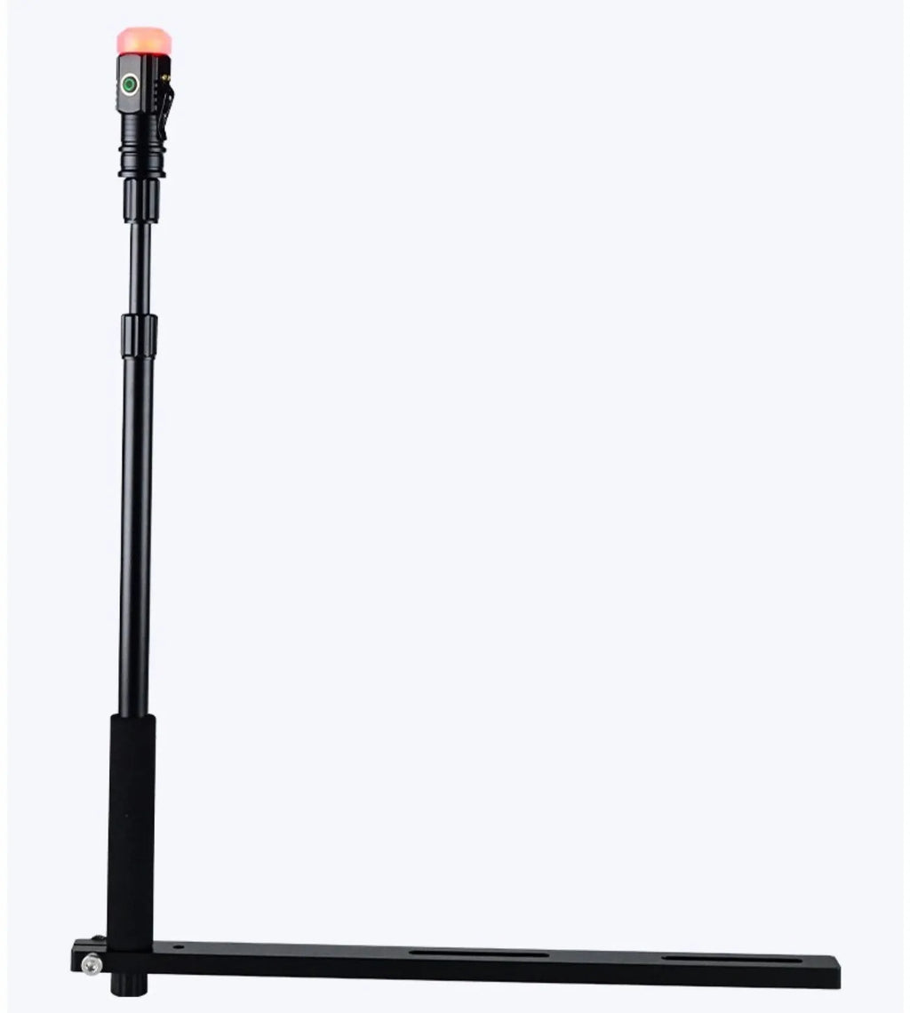Aluminium alloy telescopic flagpole for motorcycle with Crow Thread Edition colour and warning light