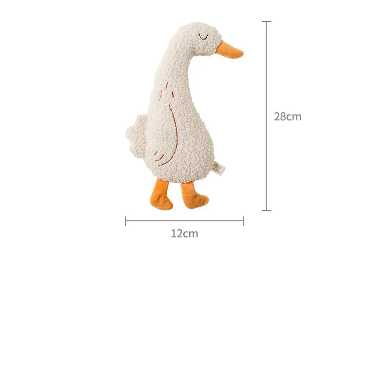 Cartoon pet toy in fox or duckling design with teddy velvet fabric and crinkle sound insert