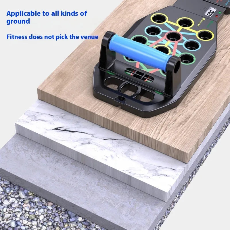 Home multifunctional push up training board with ABS construction and multiple hand positions for different exercises