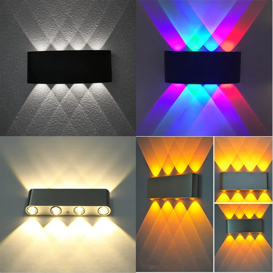 Modern aluminium corridor LED lamp in black, silver, or white finish
