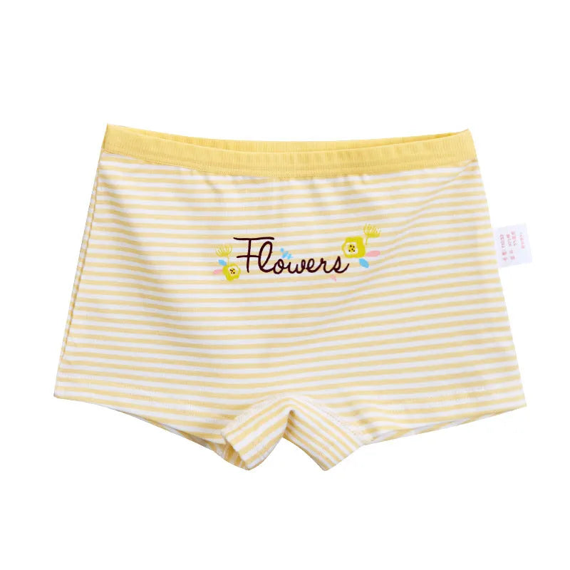 Girls' pure cotton underwear shorts set in 4 pairs, available for heights 110-170cm, cotton fabric