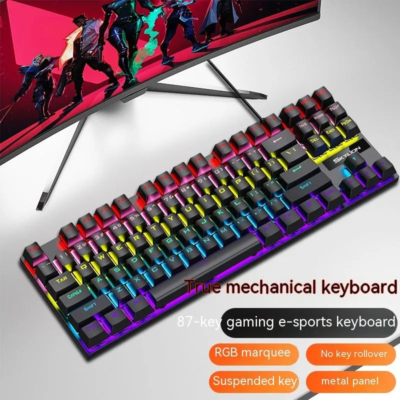 K87 mechanical wired keyboard with choice of green or red switches in multiple colour options