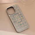 Gilding phone case with rotating bow magnetic bracket silver edge, colourful butterfly pattern on hard PC shell