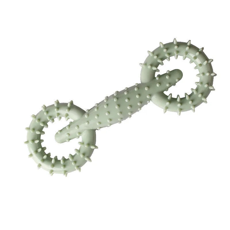 Blue TPR dog chew toy ring measuring 16cm for teething puppies and dogs