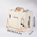 Canvas single shoulder crossbody bag oversized 36x18x28 cm black with zipper buckle
