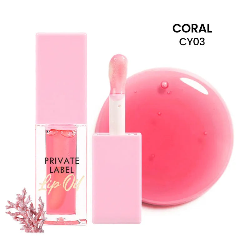 Women's transparent lip gloss in six fruity shades with 6ml tubes