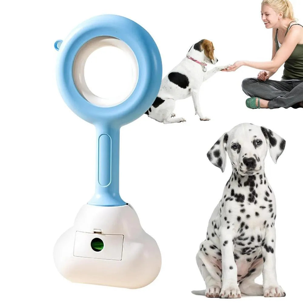 White blue pet pooper scooper with cloud shape jaw design for dog and cat waste cleanup