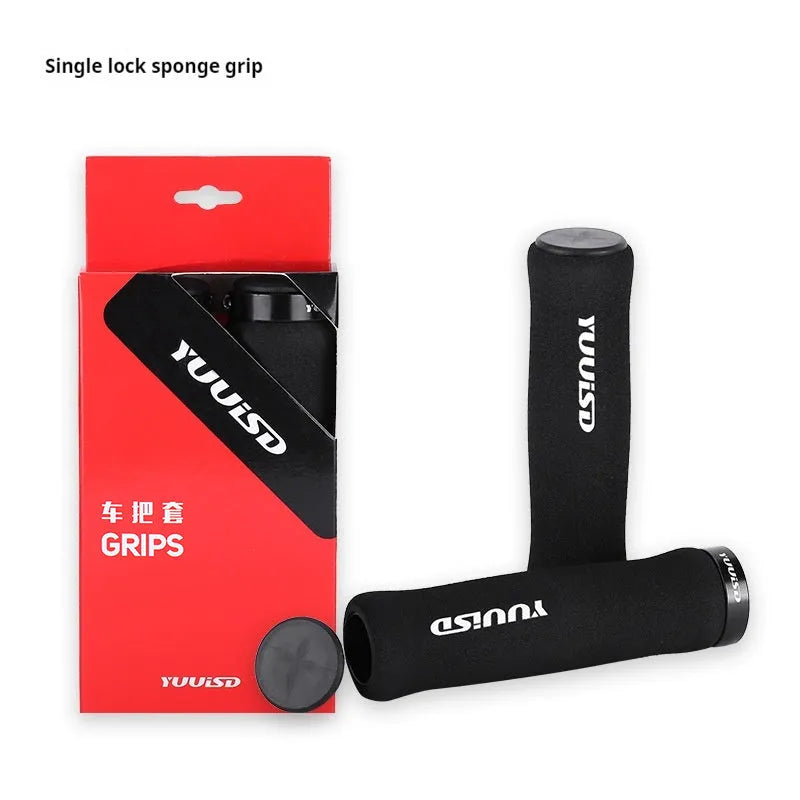 Mountain bike sponge handle cover in black colour showing textured grip surface