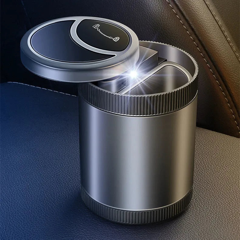 Automatic sensing ashtray in Deep Sky Grey colour with USB connectivity for vehicle home office use