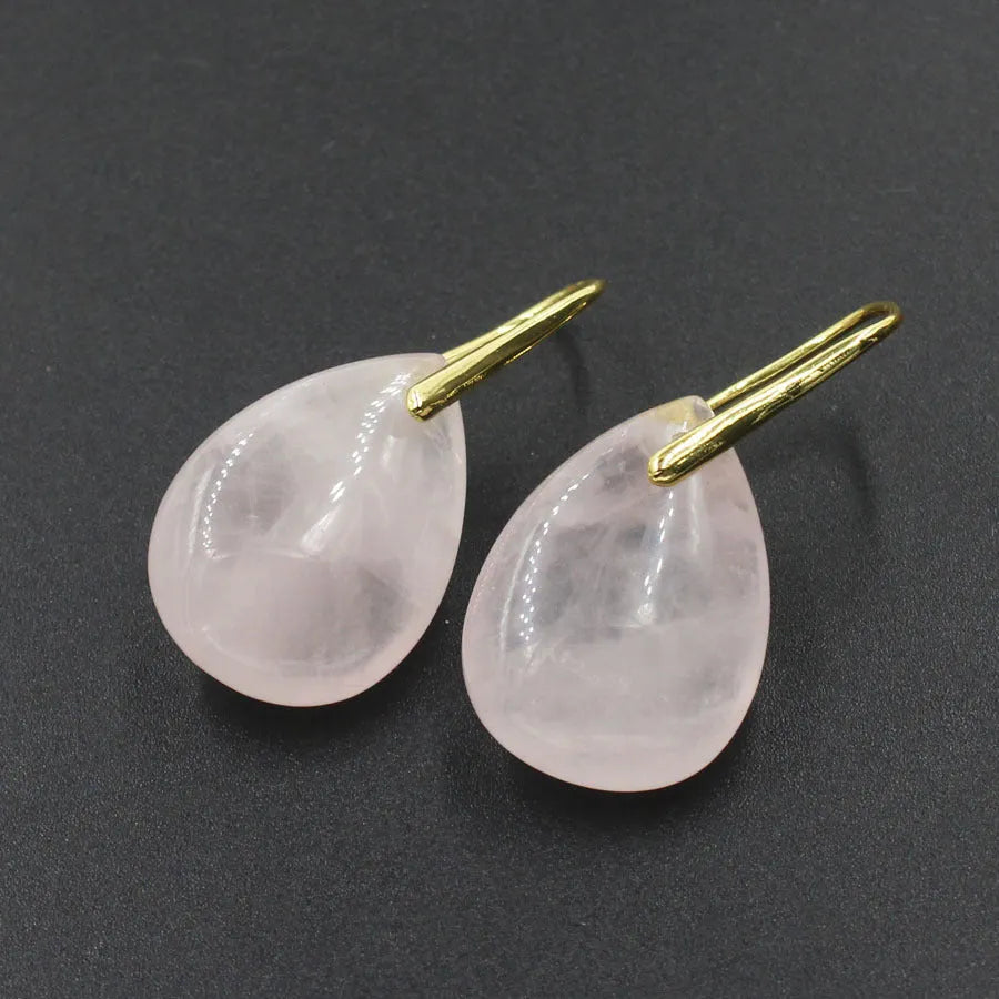Genuine crystal geometric water drop earrings with electroplated metallic finish