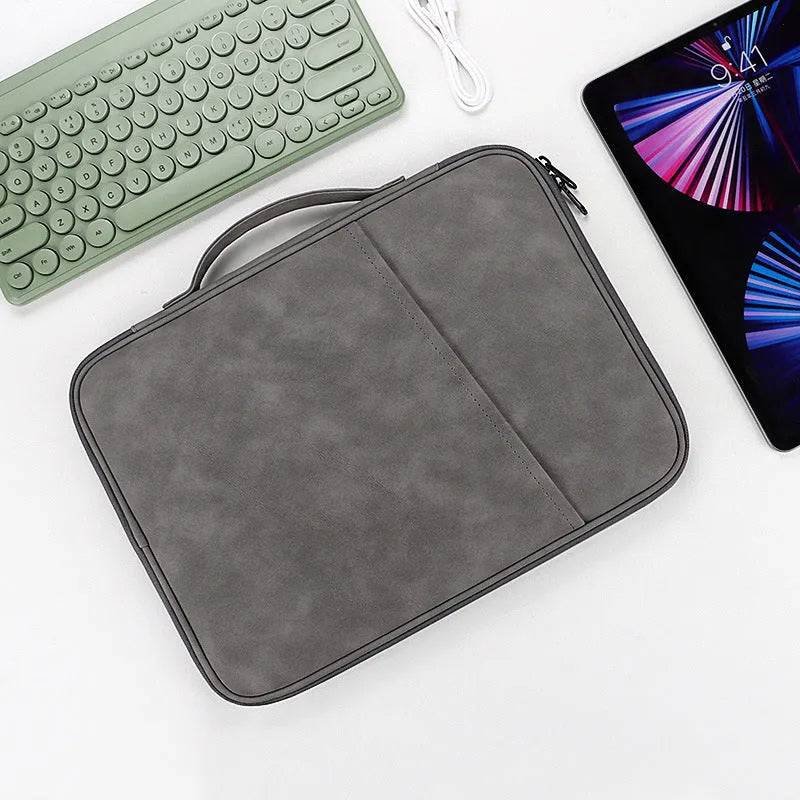 Flat liner storage bag in 420D nylon twill jacquard with soft handle, for 10.8-13 inch laptops, multiple colours.