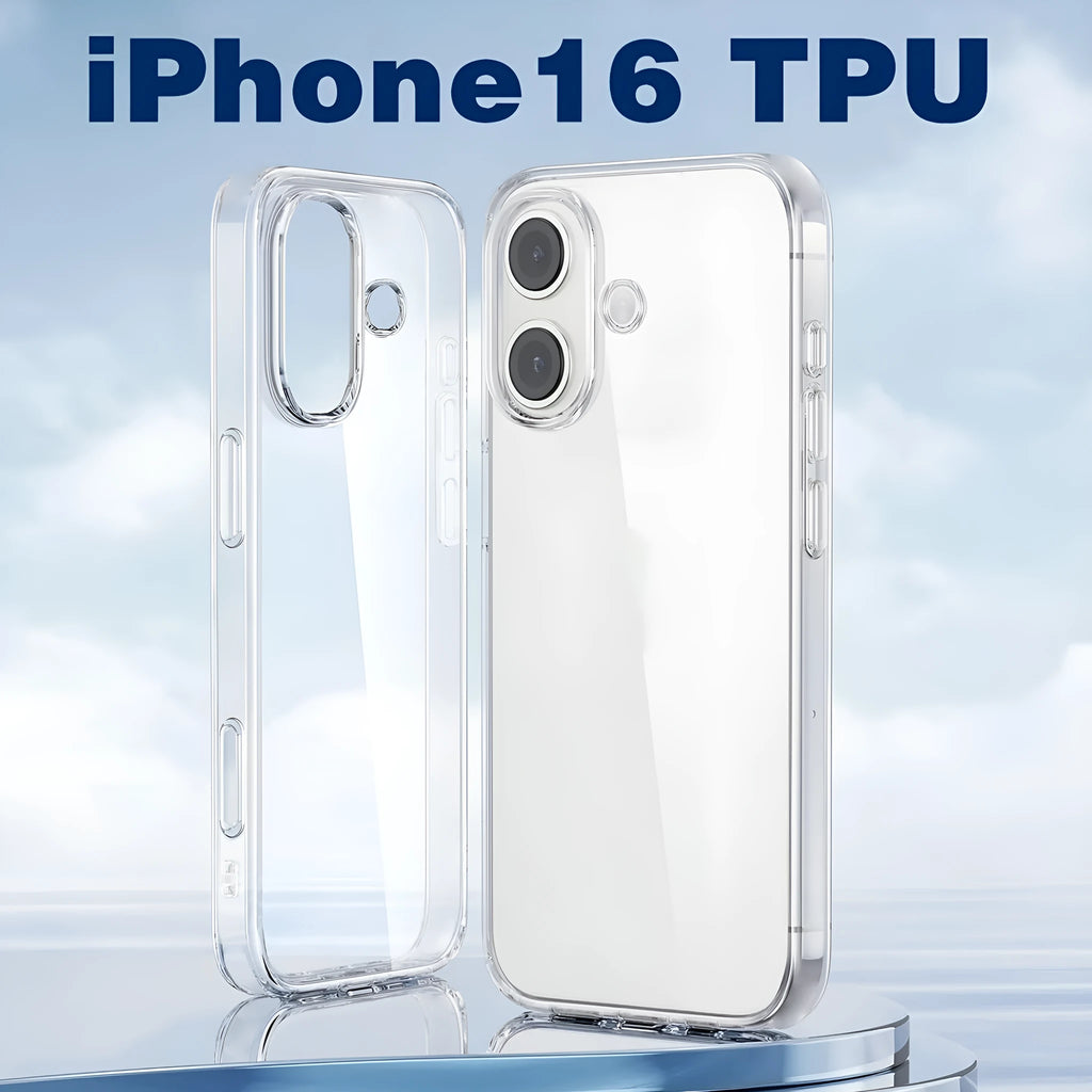 Transparent large hole TPU soft shell phone case for Apple iPhone, clear full cover with drop resistance