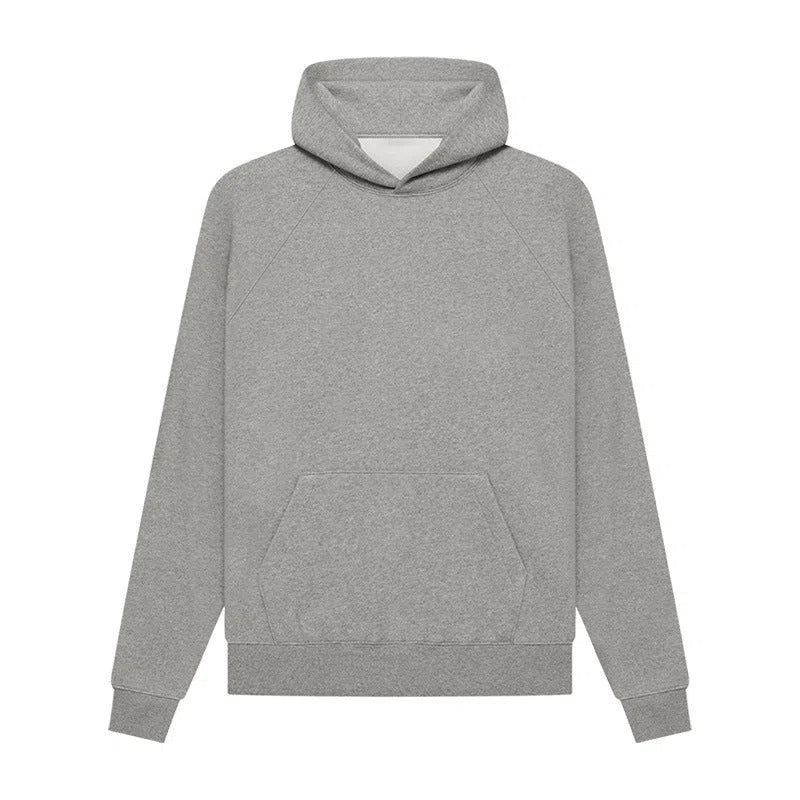 American Vintage heavyweight loose fit cotton hoodie with raglan sleeves and 3D patch pocket in 1977 Black Iron