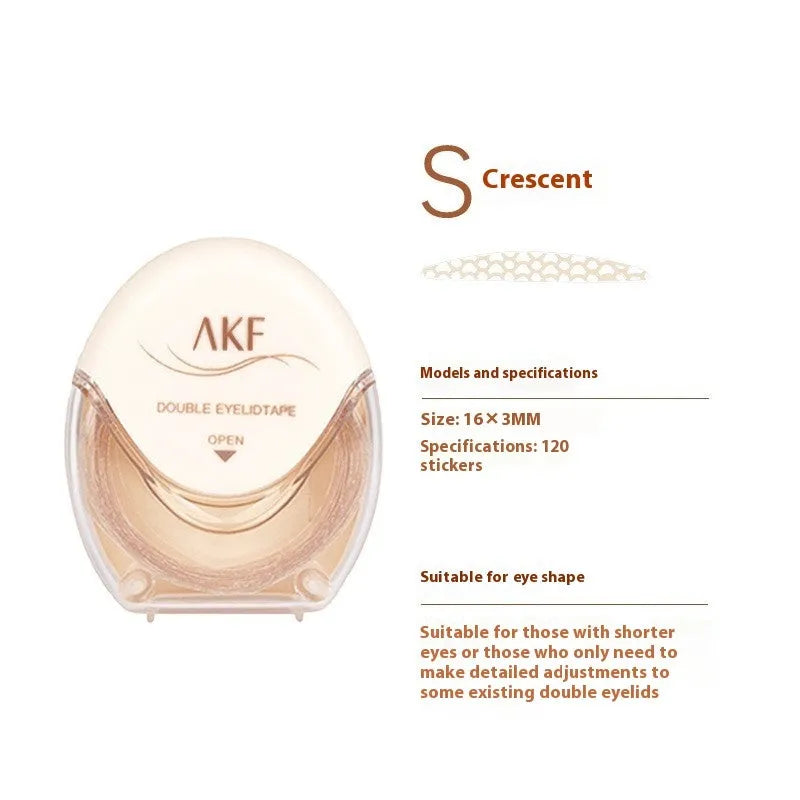 Invisible lace double eyelid stickers in three shades creating natural-looking creases
