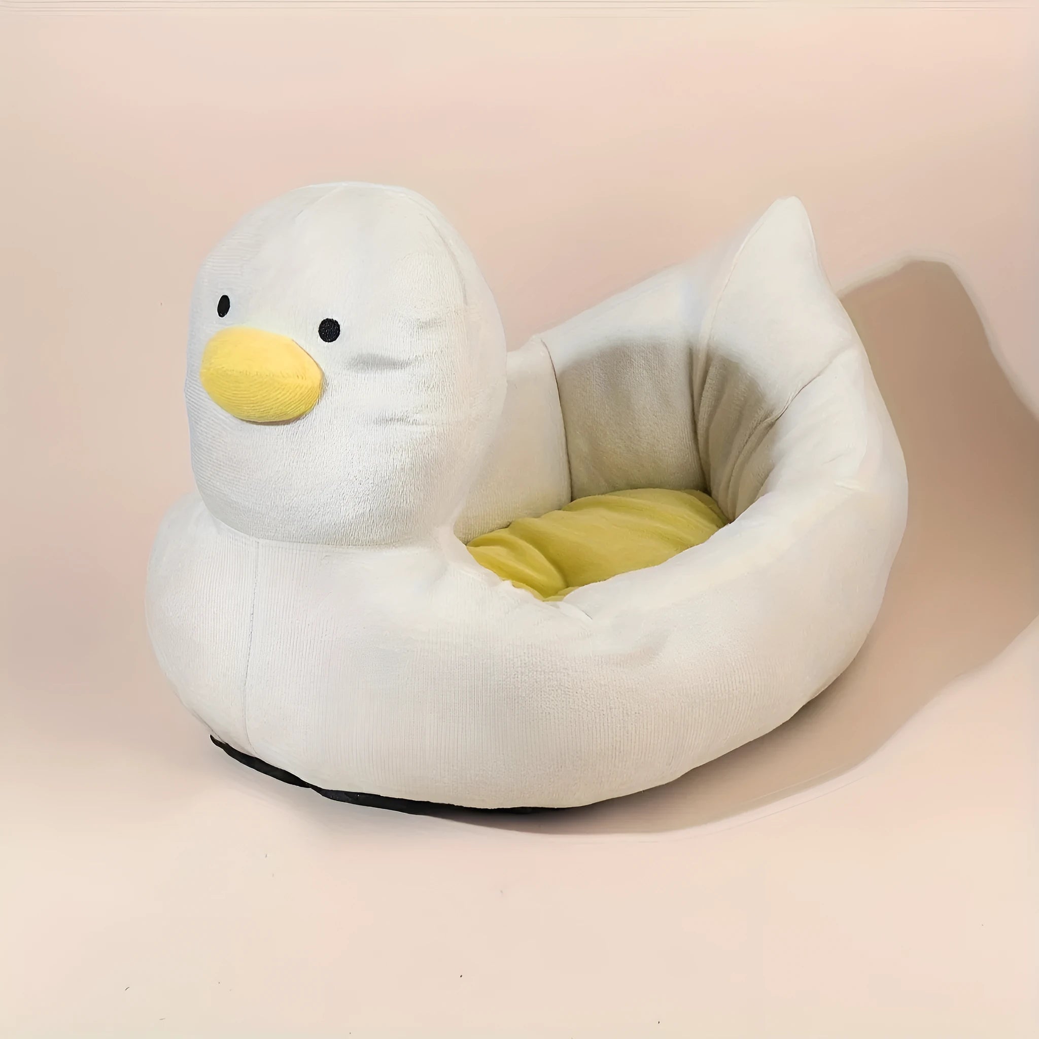Duck-shaped blue pet bed sofa for small dogs and cats with fluffy polyester filling