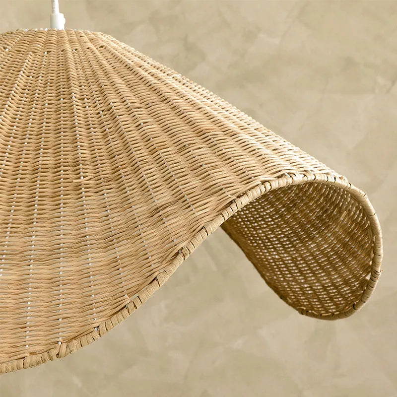 Handmade rattan and willow pastoral chandelier with LED light in 60cm, 80cm, or 100cm diameter