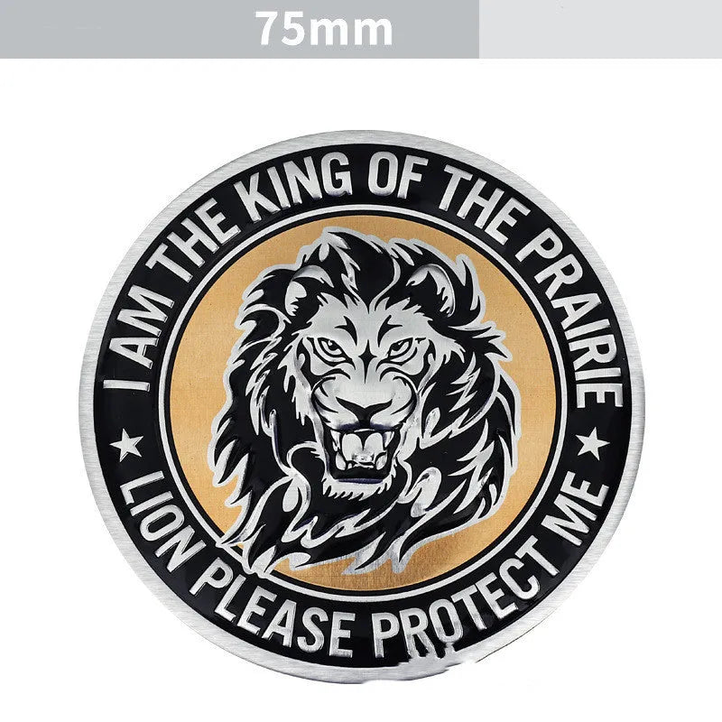 Aluminium car body stickers showing lion, eagle and tiger designs for vehicle decoration