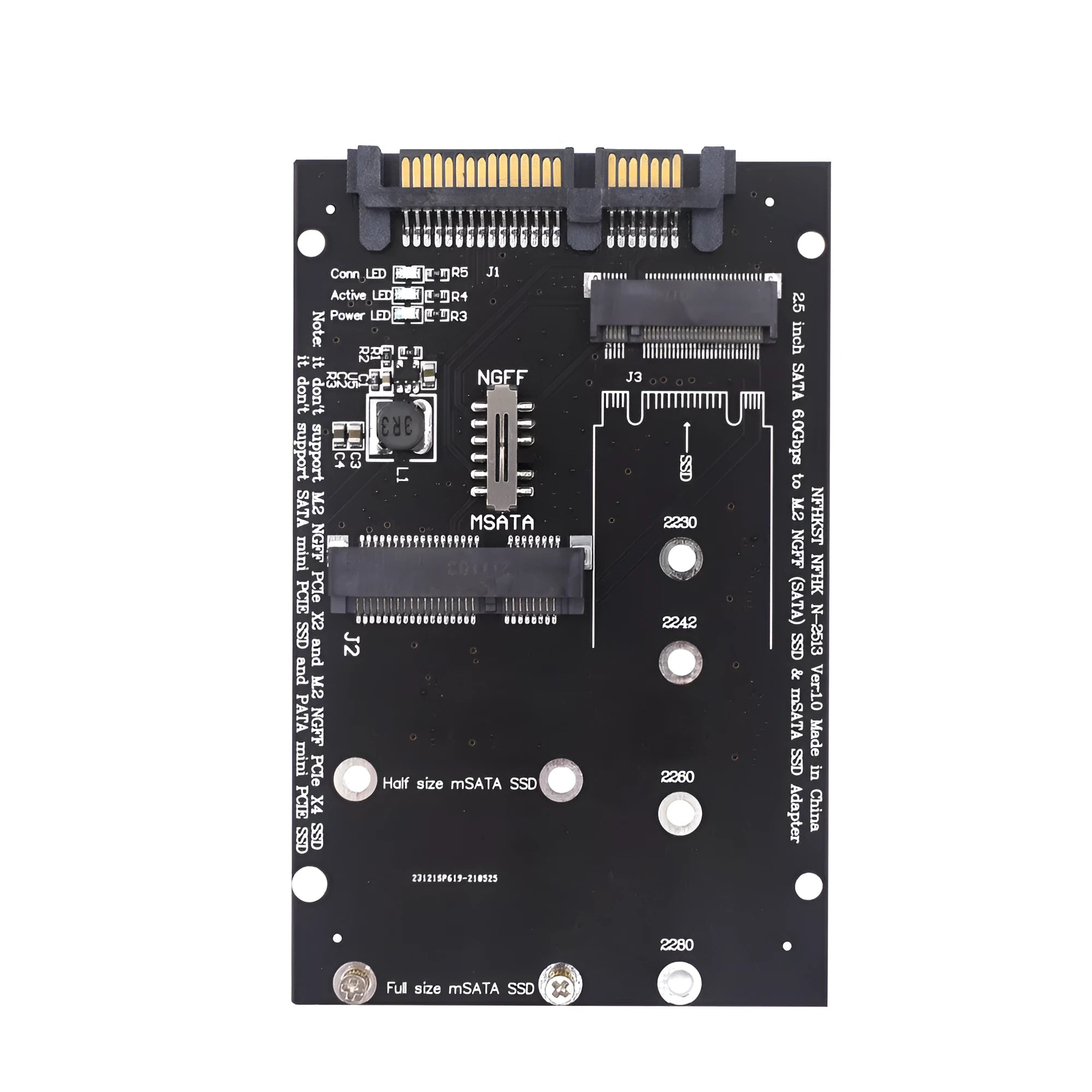 SATA3 to M.2 NGFF SSD conversion adapter card in black and blue colour options