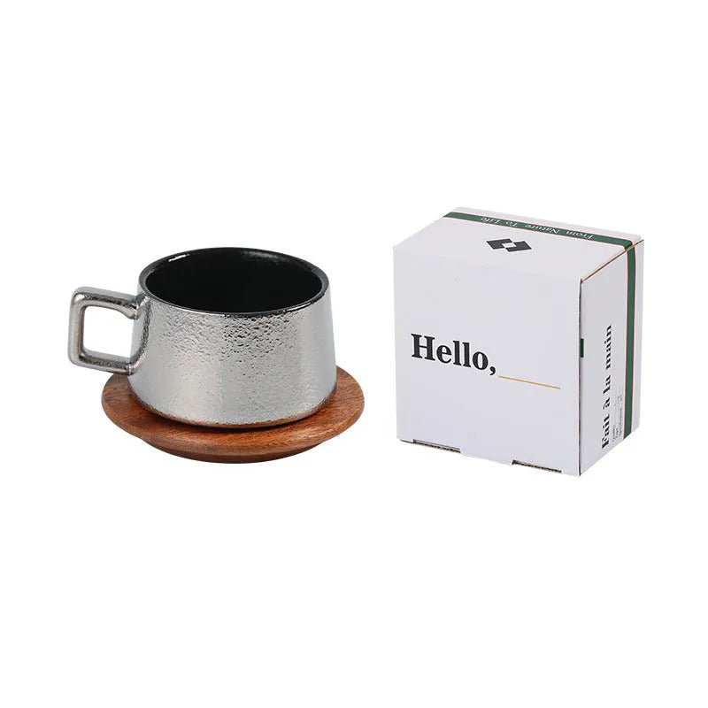 Office gift tumbler coffee cup suit with gold plated packaging and 250ml capacity cup