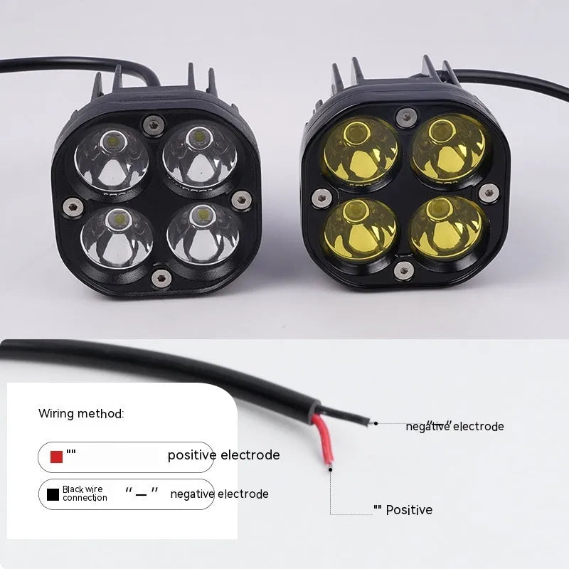 Four-leaf clover pattern vehicle spotlight with aluminium mounting base