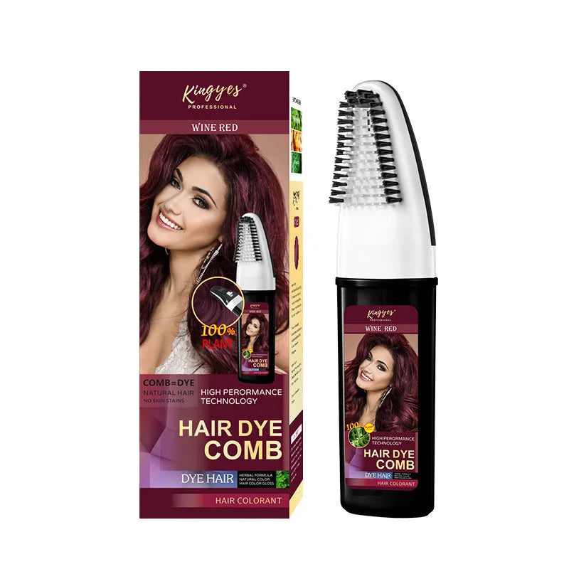 Hair dye comb applicator in choice of Brown, Wine Red or Dark Brown colours containing 200ml of hair dye