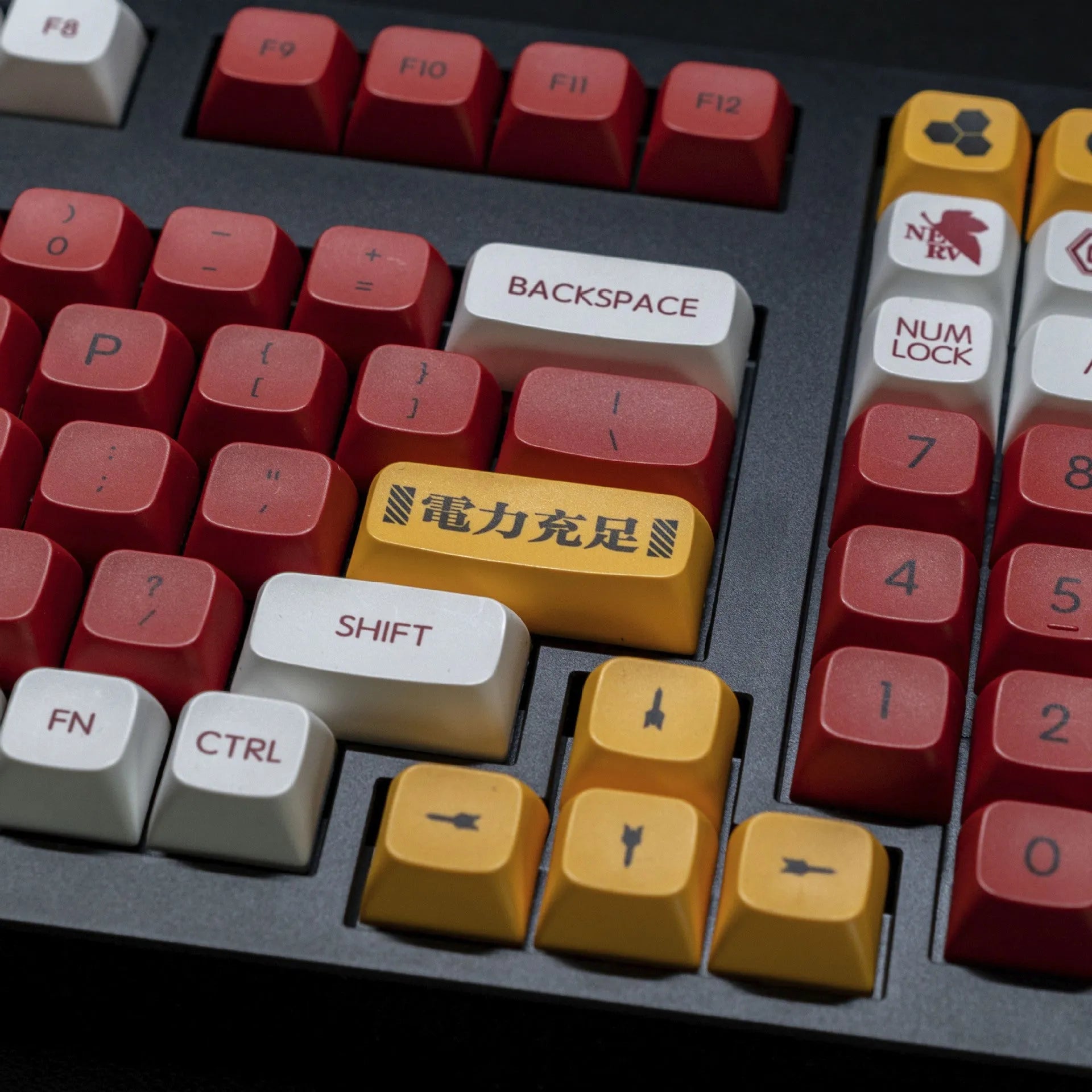 138-piece PBT key cap set with blue and pink boy and girl colour matching designs for mechanical keyboards.