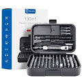 130 in 1 precision screwdriver tool set in orange and blue with CRV steel bits in compact case