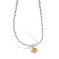 925 sterling silver flower pendant necklace with adjustable ball bead chain for women on white background