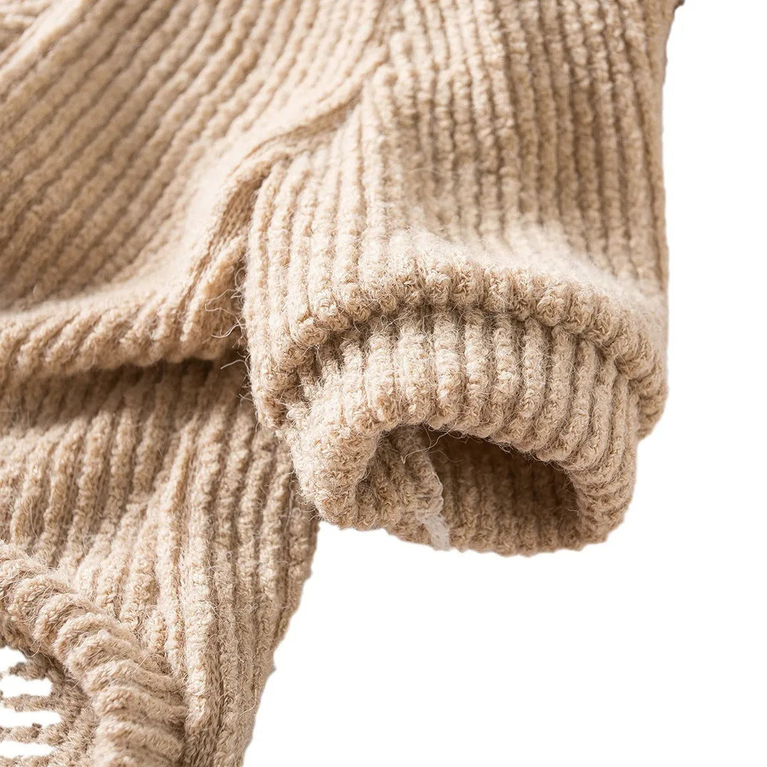 Brown cloth dog sweater pullover for small breeds in sizes XS to XL