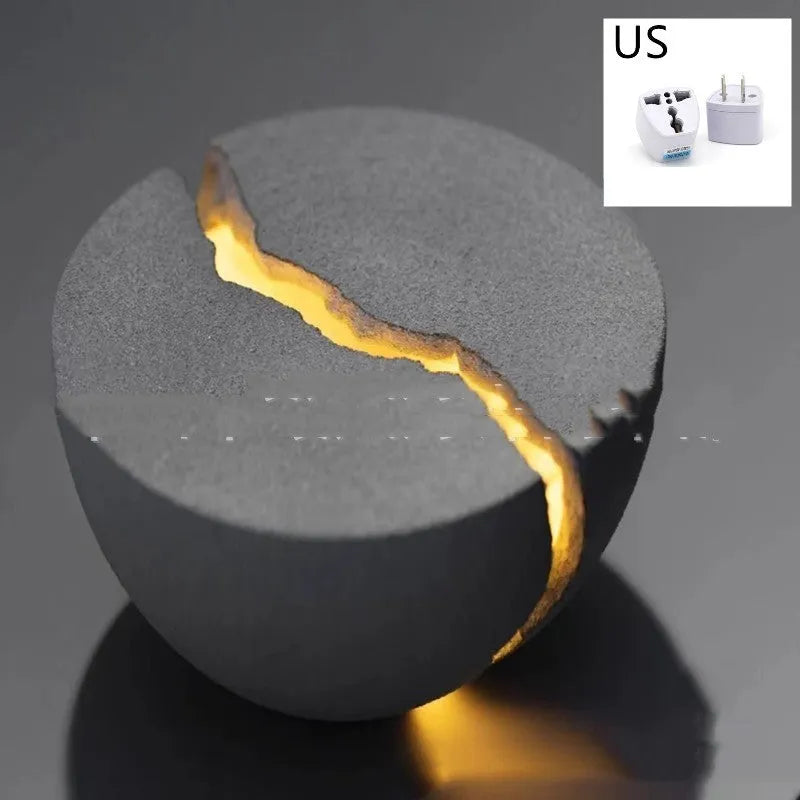 Designer minimalist art music table lamp with LED 4000K, resin natural sand finish, 130x70mm size