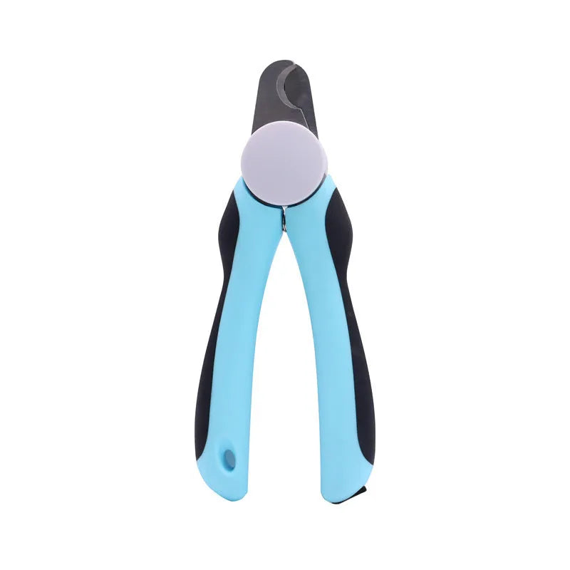 Blue heavy duty dog nail clippers with safety guard for large dogs and thick nails