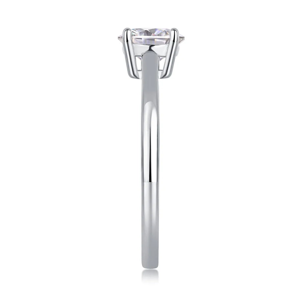 Heart-shaped 1 carat moissanite wedding ring set S925 silver platinum-plated with gift box
